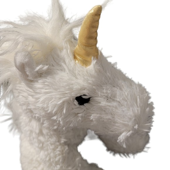 Aurora‎ White 2018 Unicorn Gold Horn Black Eyes Animal Plush Stuffed Toy 12 In - Picture 2 of 9